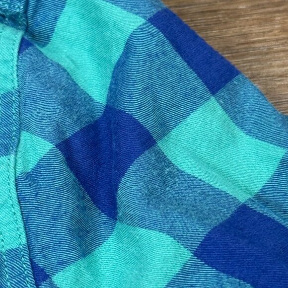 Mini Boden Boys Buffalo Plaid Long Sleeve Button Down Shirt, Blue/Green 13-14Y - Picture 3 of 10